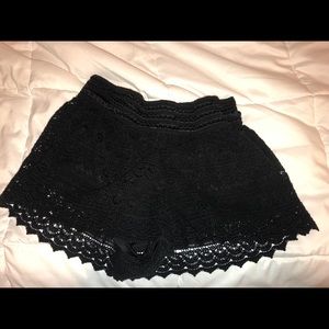 Black lace shorts